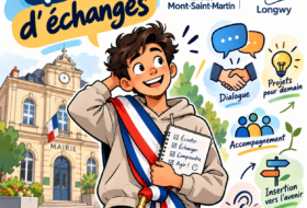 Un temps d’échange entre les stagiaires de l’E2C Longwy et le maire de Mont-Saint-Martin